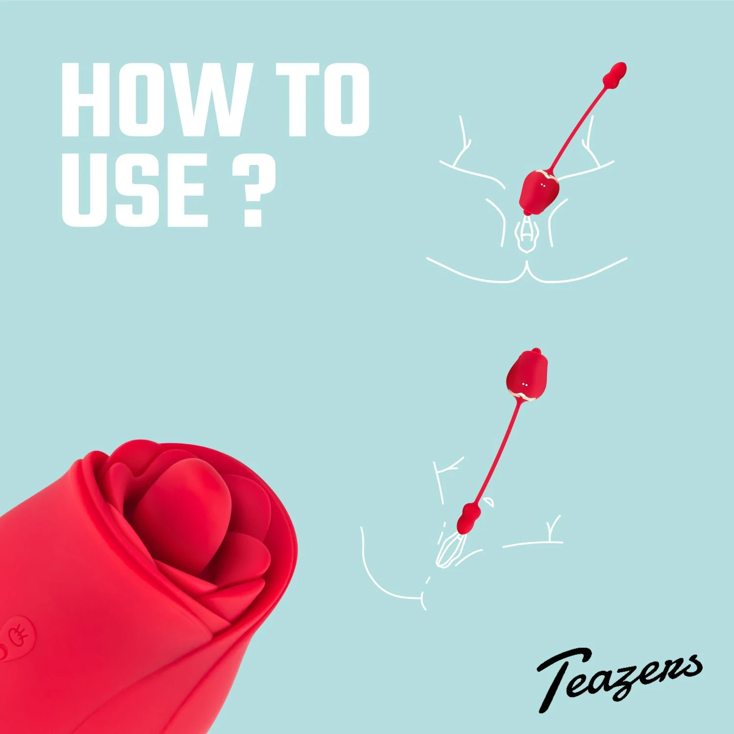Duo-Vibrator von Teazers mit beidseitiger Verwendung und Druckknopf-Bedienung