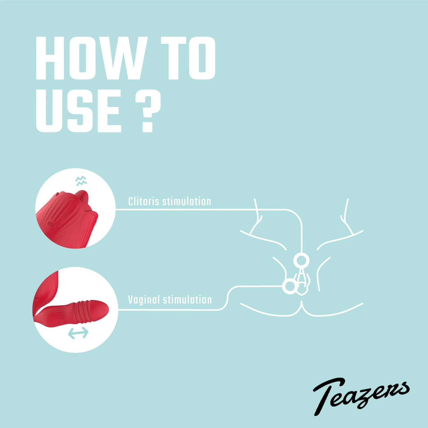 Teazers Rosen Vibrator mit 10 Stoßmodi und 10 Leckmustern