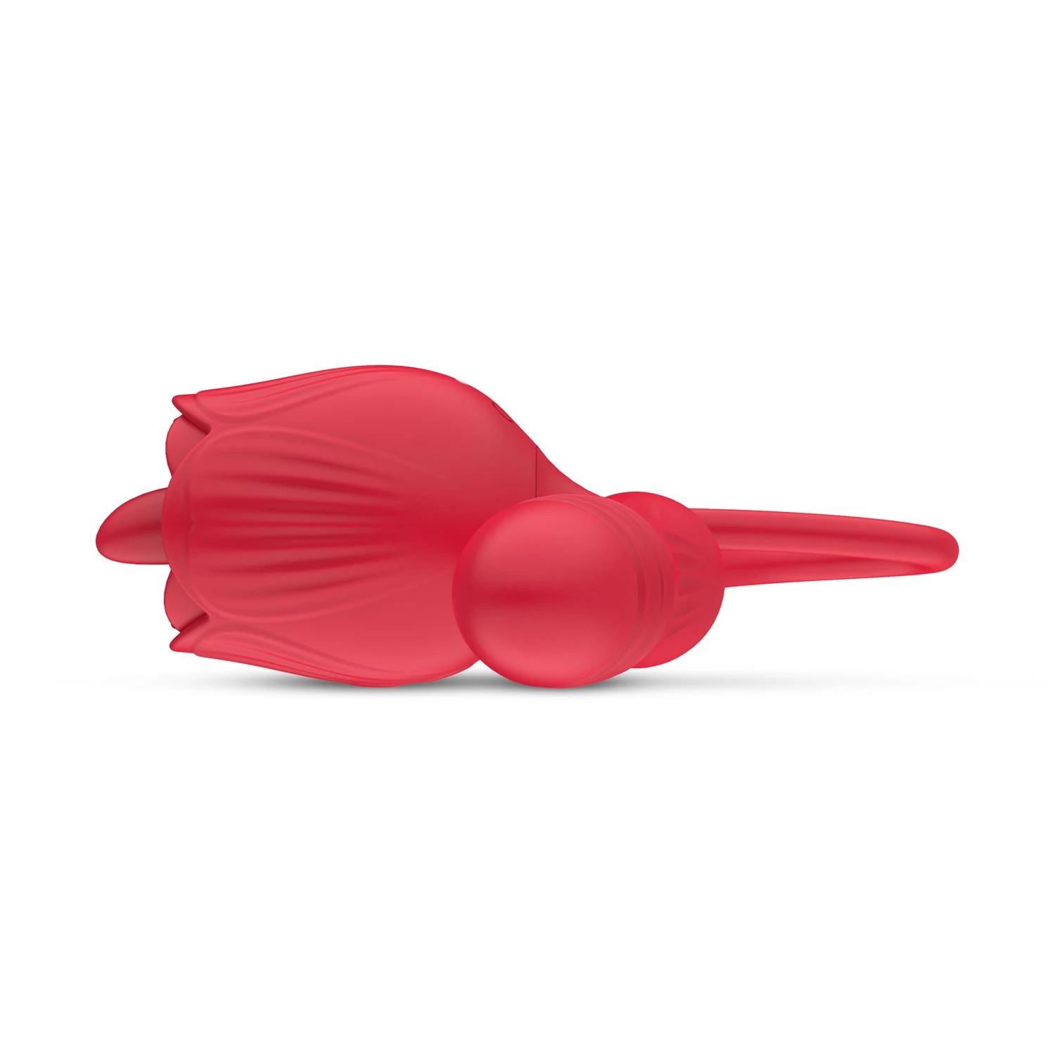 Roter Vibrator für gleichzeitige Stimulation von Klitoris und Vagina