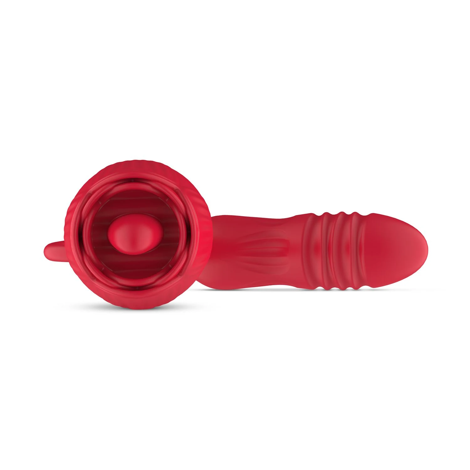 Rose Dildo Vibrator in Rot mit variierenden Vibrationen