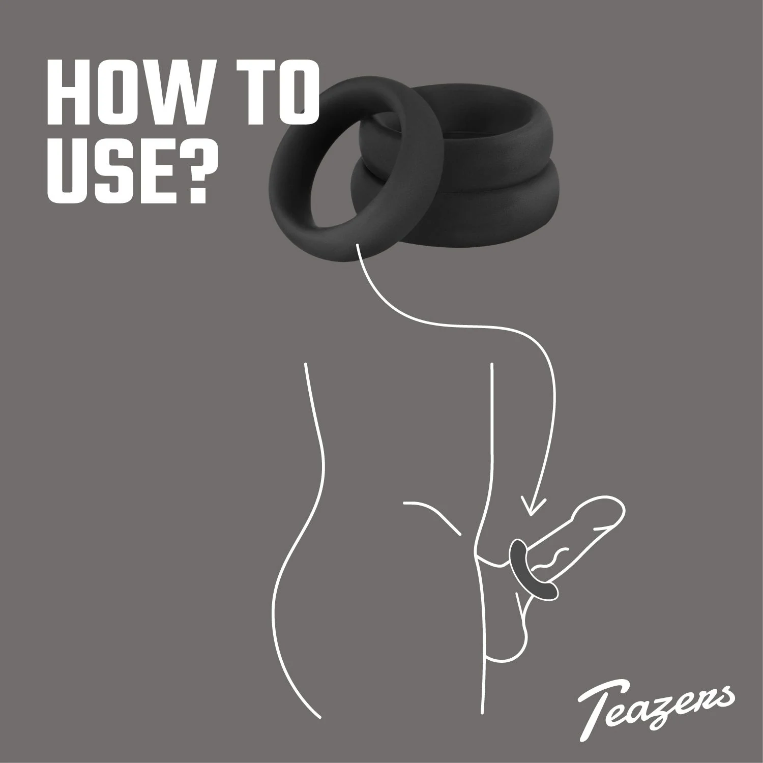 Teazers Cockring-Set aus Silikon mit extra breiten Ringen