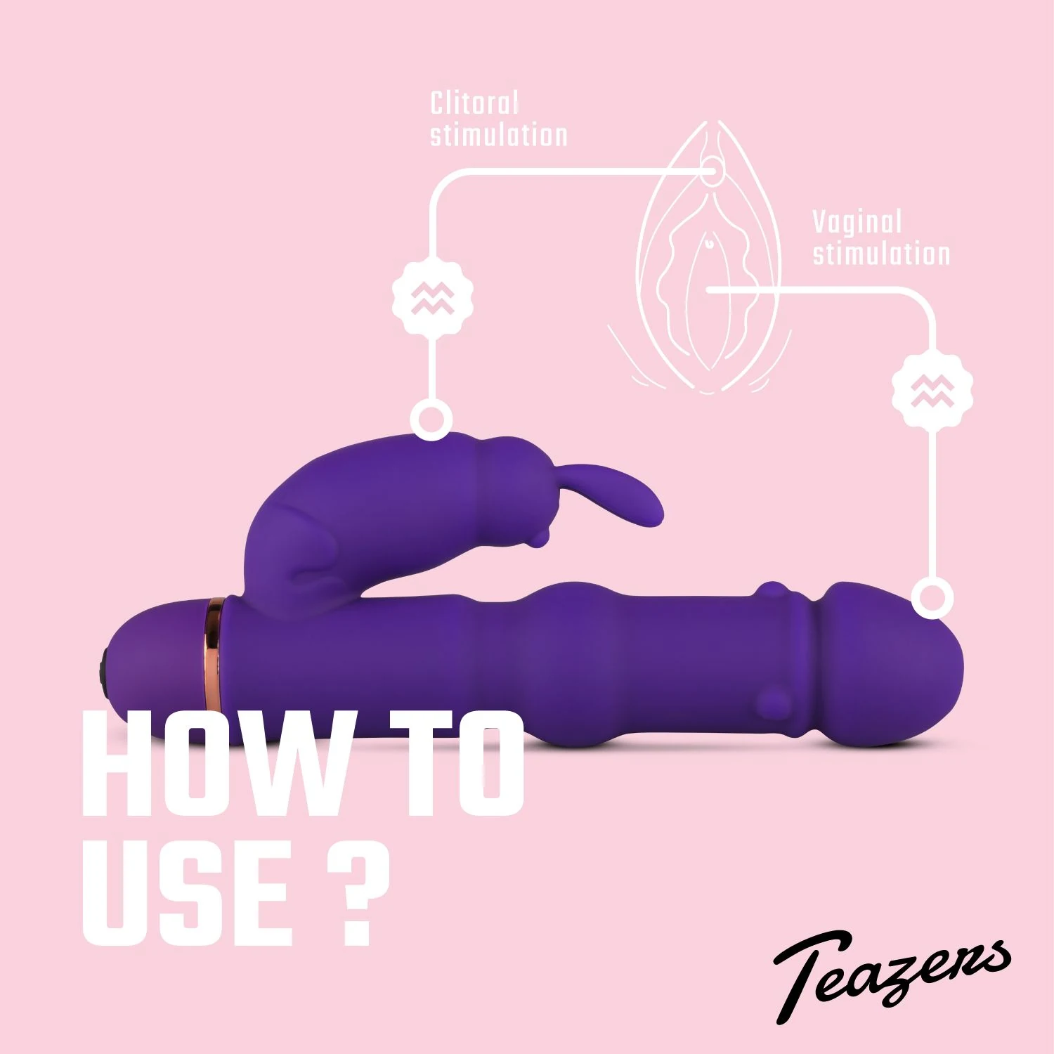 Silikon Rabbit Vibrator in Lila mit 20 verstellbaren Vibrationseinstellungen