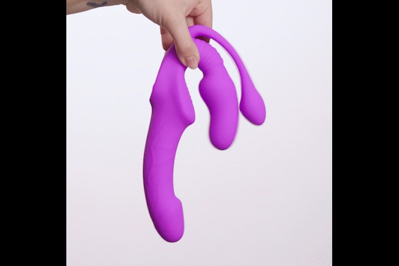 Rosa Strapless Strap-On von Teazers mit flexibler Silikonoberfläche