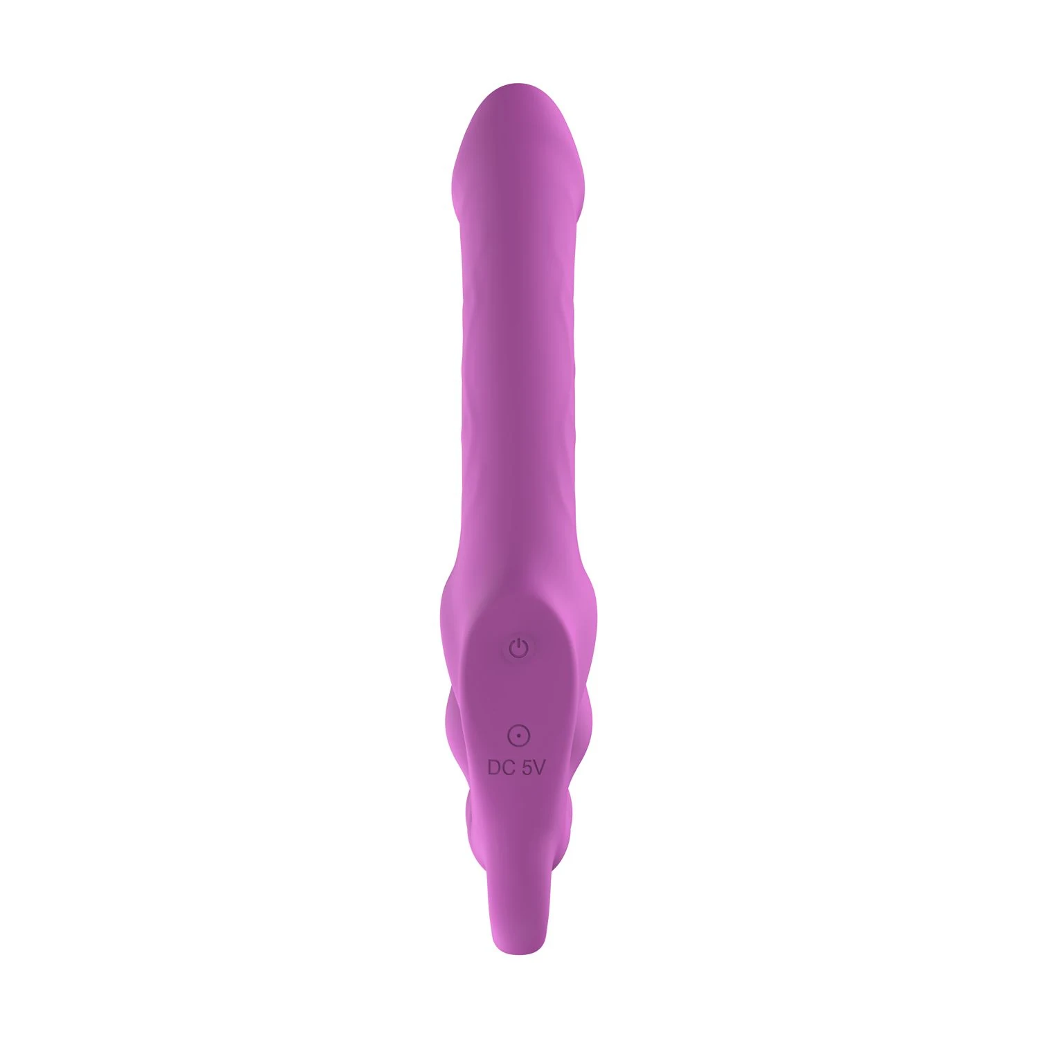Strapless Strap-On in Rosa mit verstellbaren Vibrationen und 10 Stufen