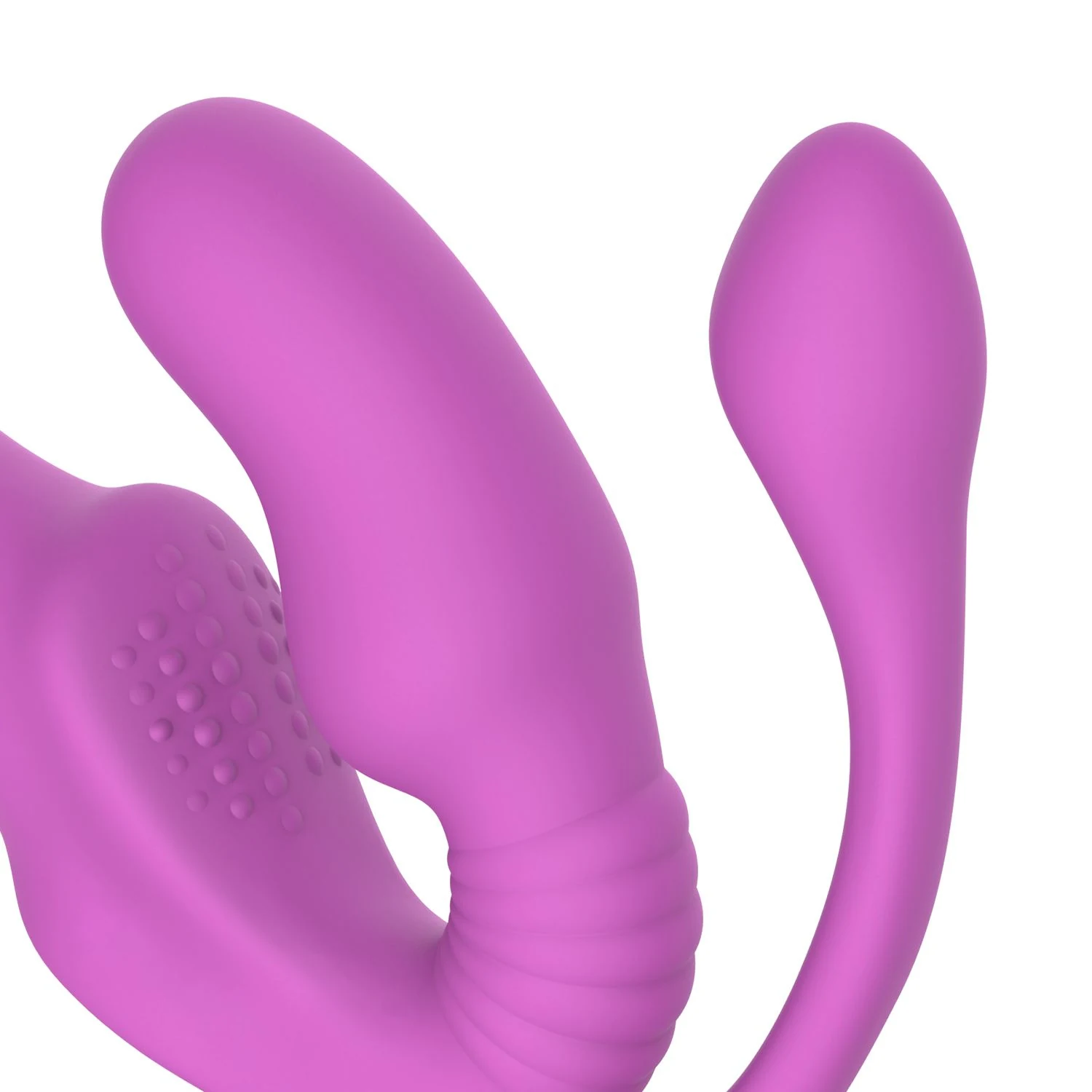 Strapless Strap-On mit Analplug und variierenden Vibrationen