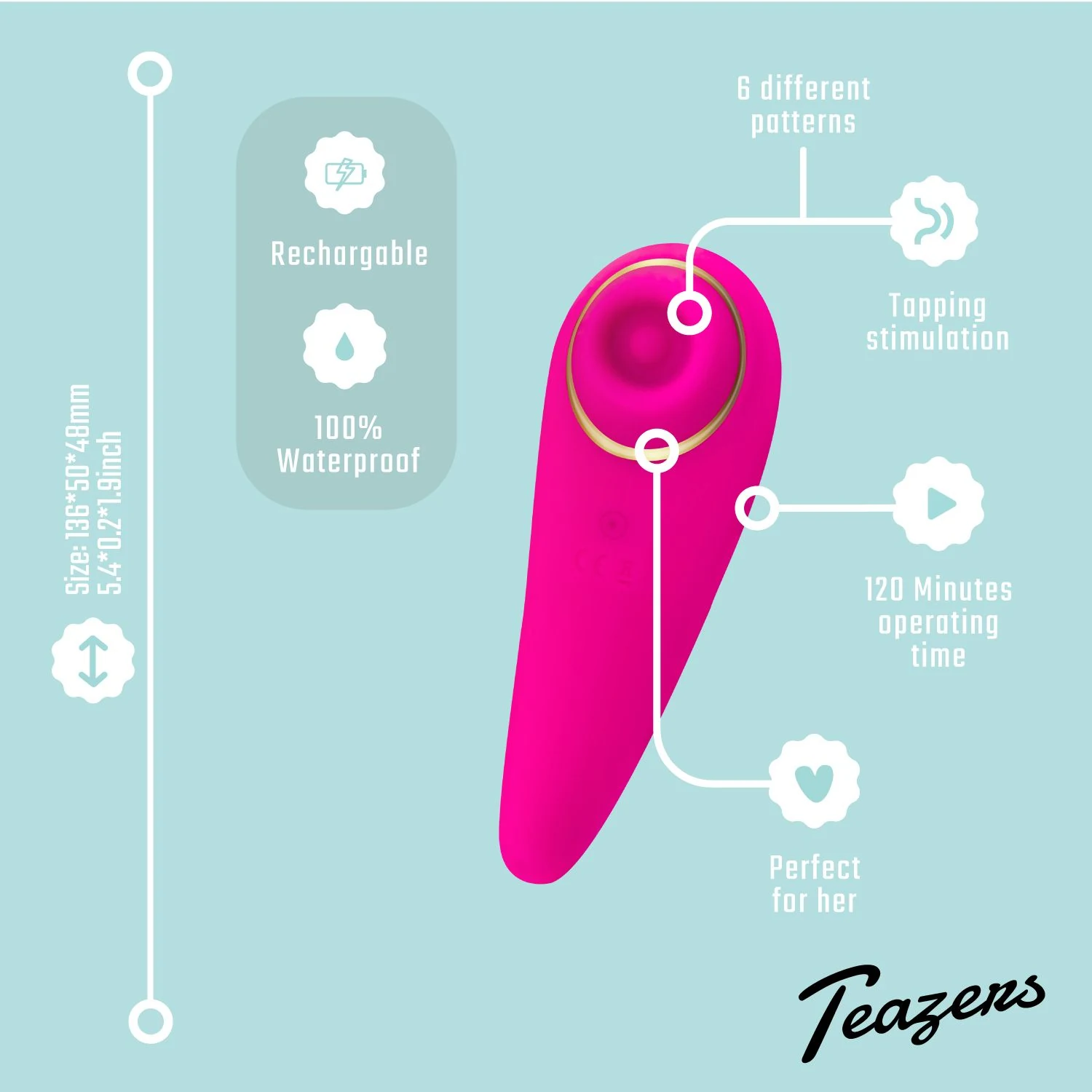 Teazers Tapping Stimulator mit 120 Minuten Laufzeit