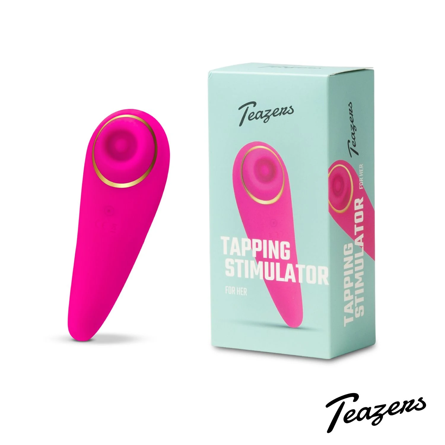 Rosa Klitorisstimulator von Teazers mit Druckknopf-Bedienung