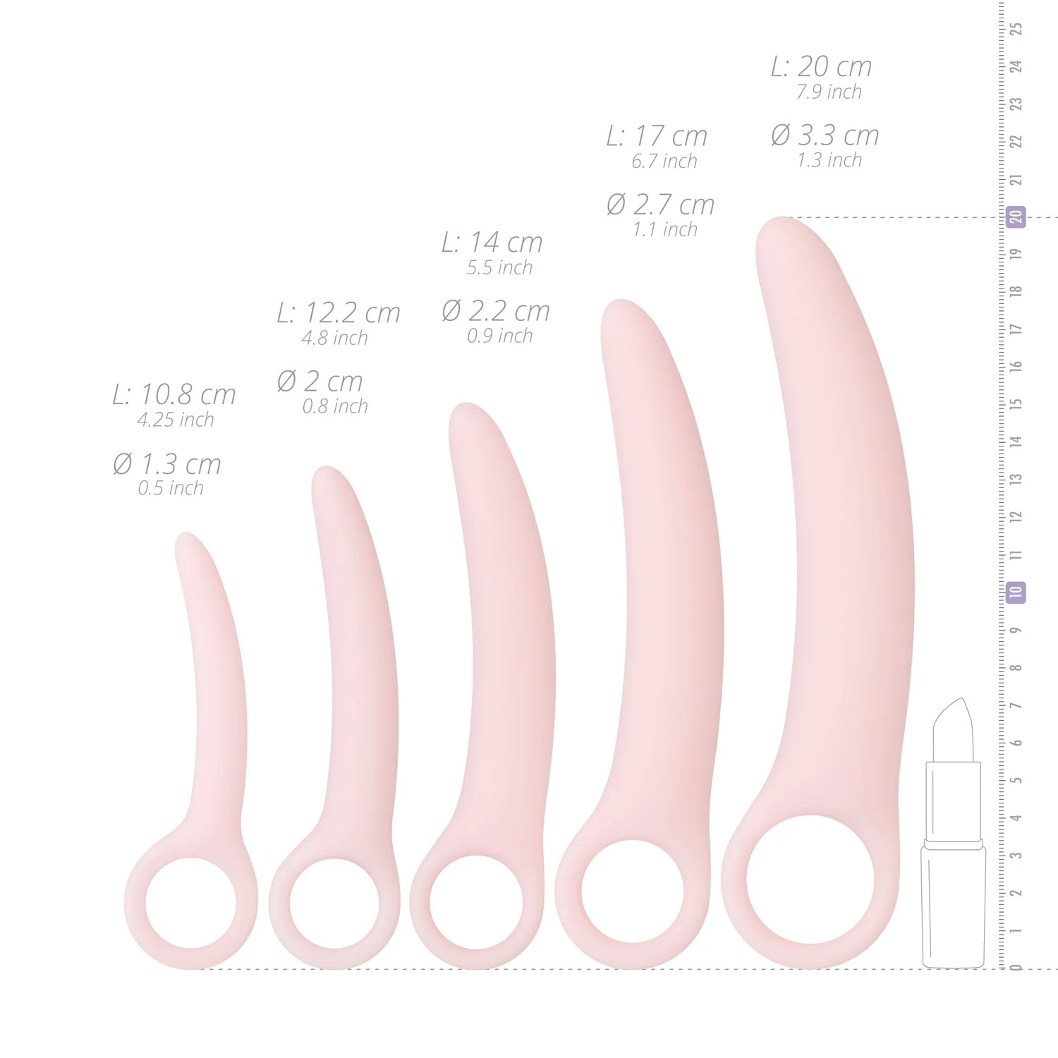 Kleinster Dilator aus dem Teazers Set für den schrittweisen Einstieg