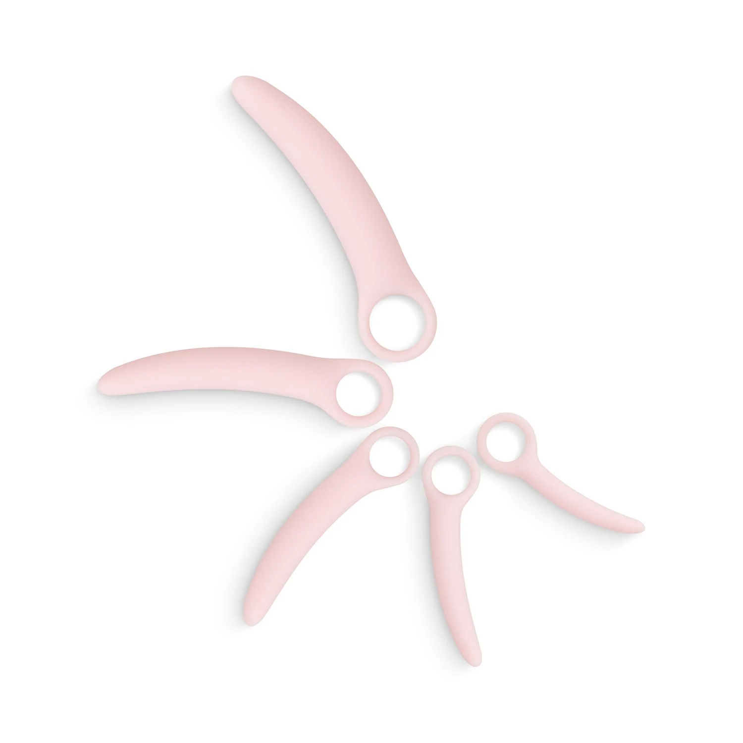 Glattes rosa Dilator Set aus körperfreundlichem Silikon