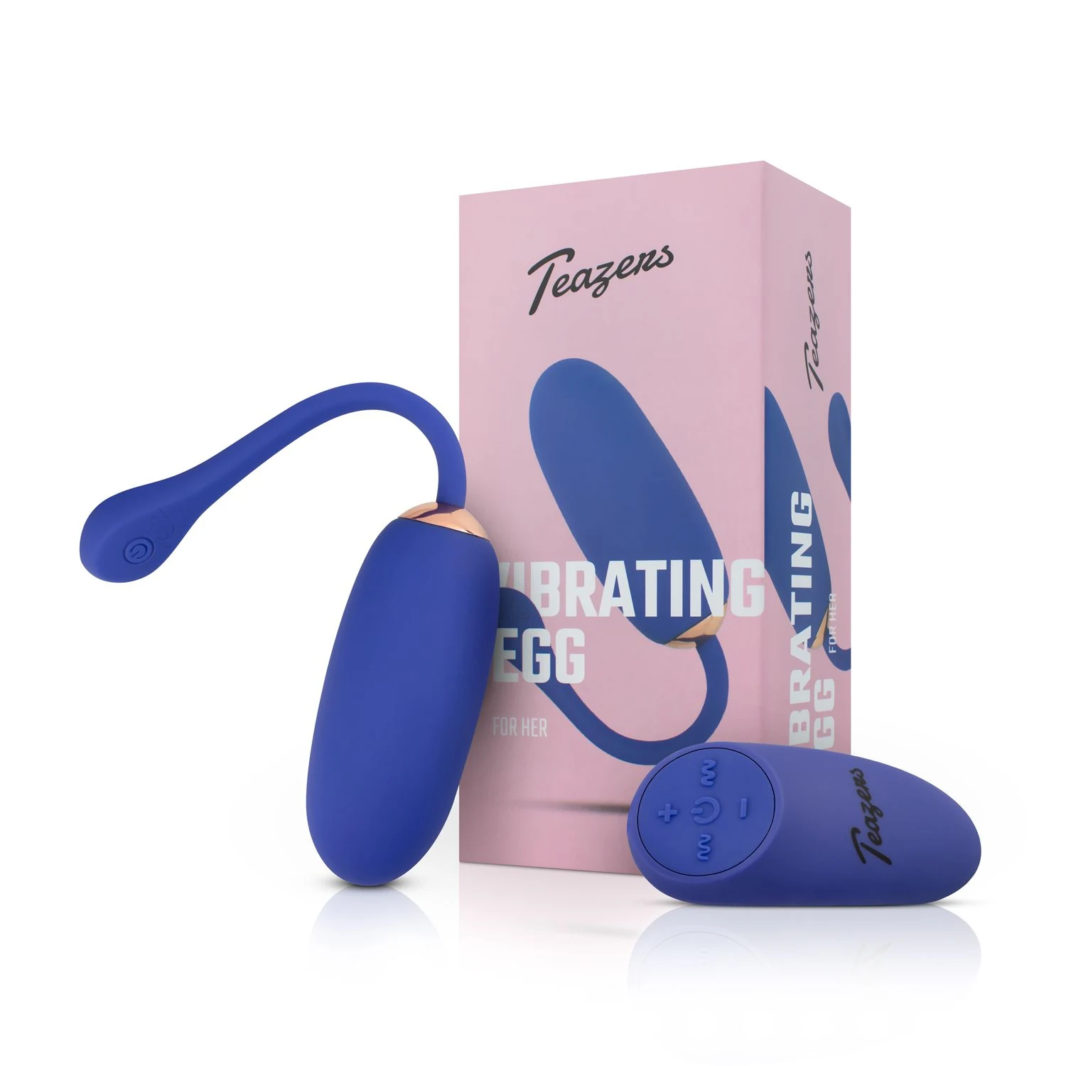 Blaues Vibro-Ei mit kabelloser Fernbedienung von Teazers