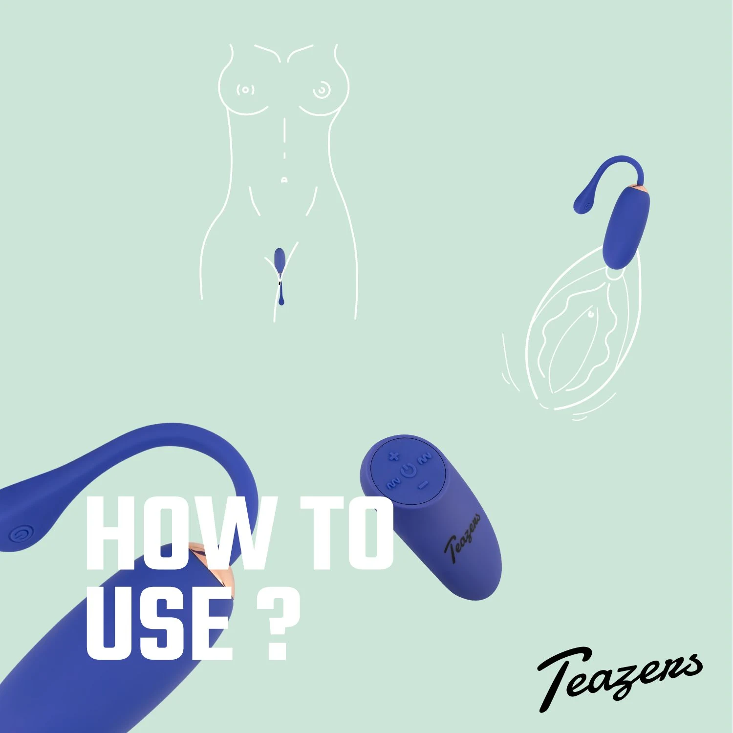 Teazers Vibro-Ei aus Silikon mit USB-Ladekabel