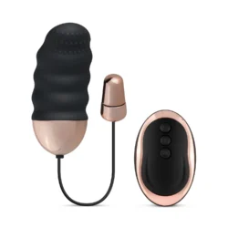 Teazers geripptes Vibro-Ei in Schwarz mit kabelloser Fernbedienung
