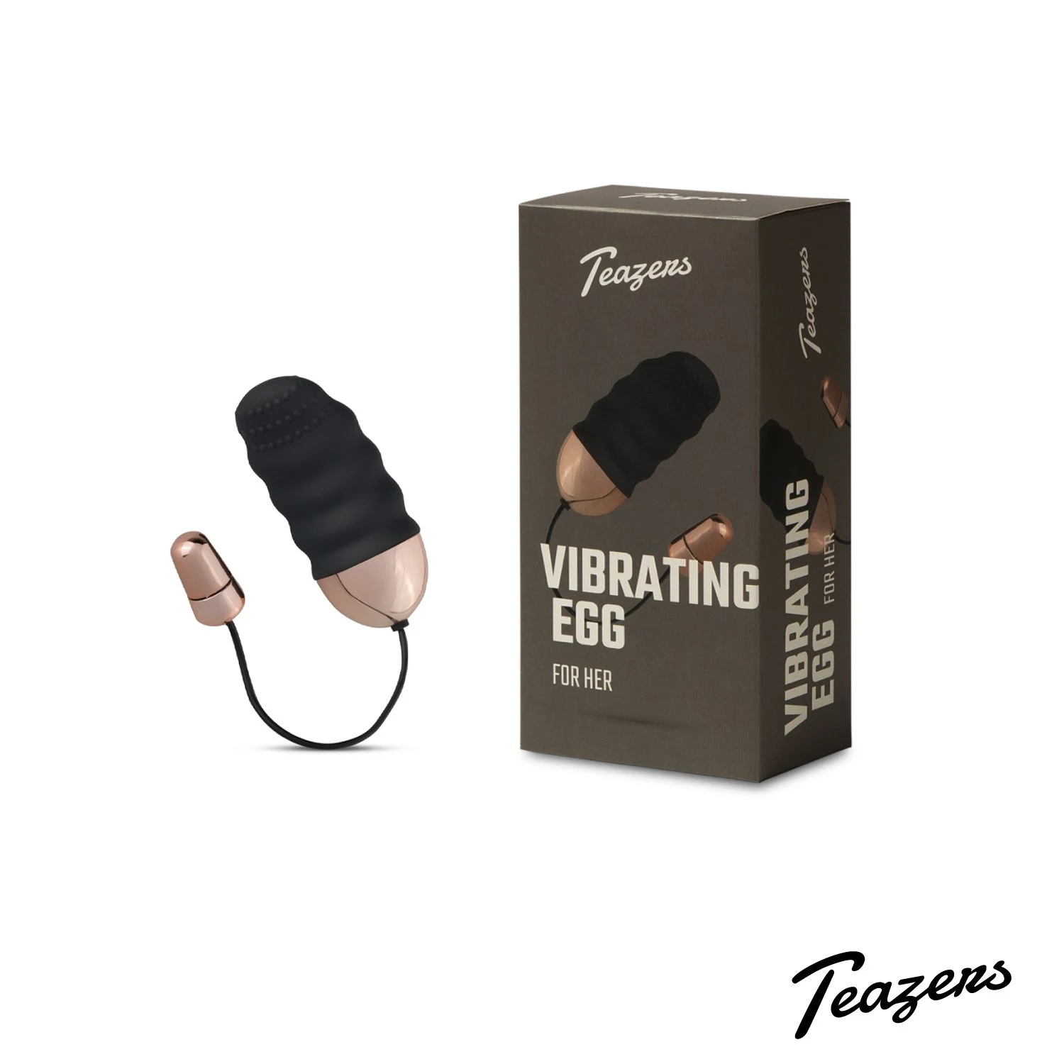 Schwarzes Vibro-Ei mit Fernbedienung, gerippter Oberfläche und gebogener Spitze