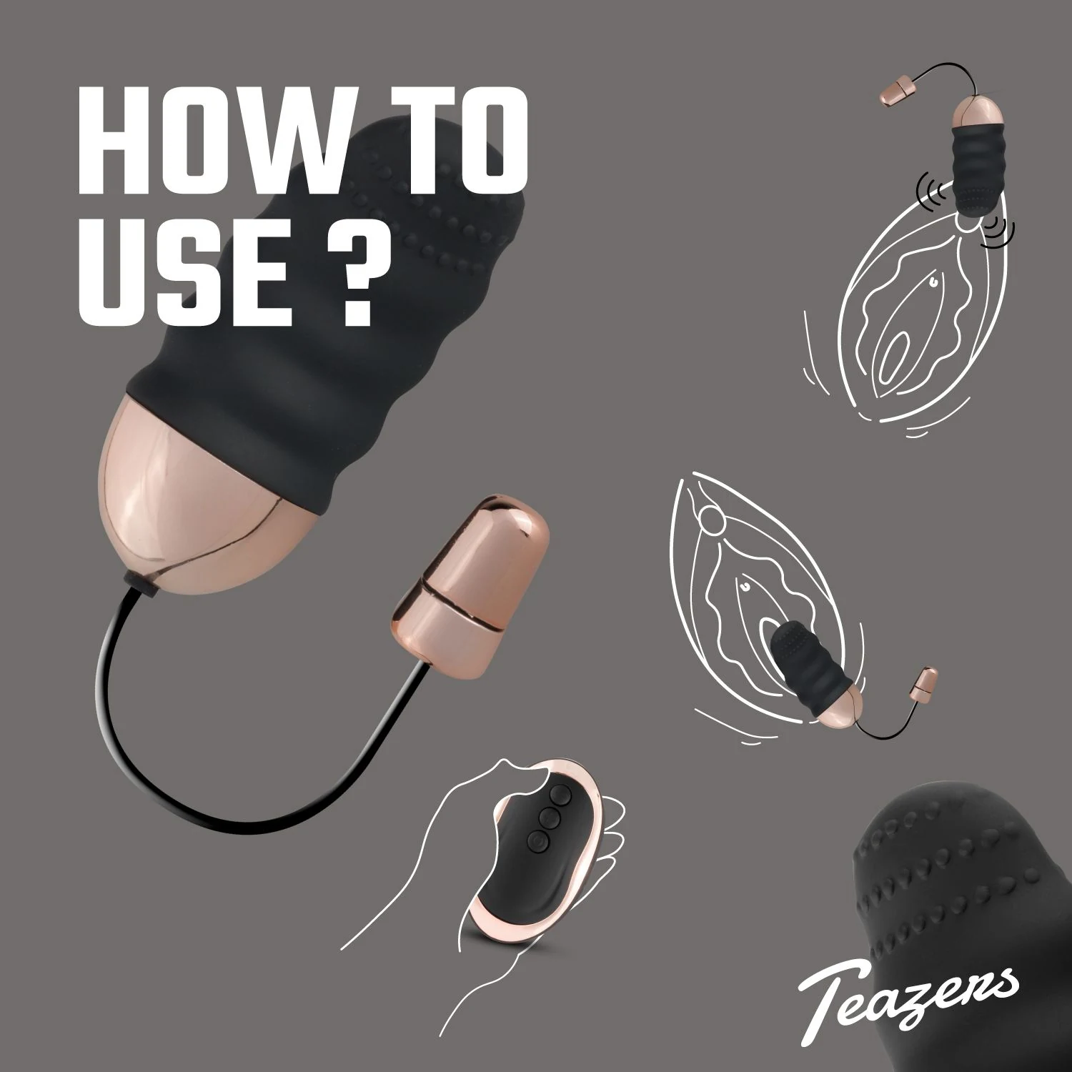 Vibro-Ei mit Fernbedienung und spritzwassergeschütztem Design in Schwarz