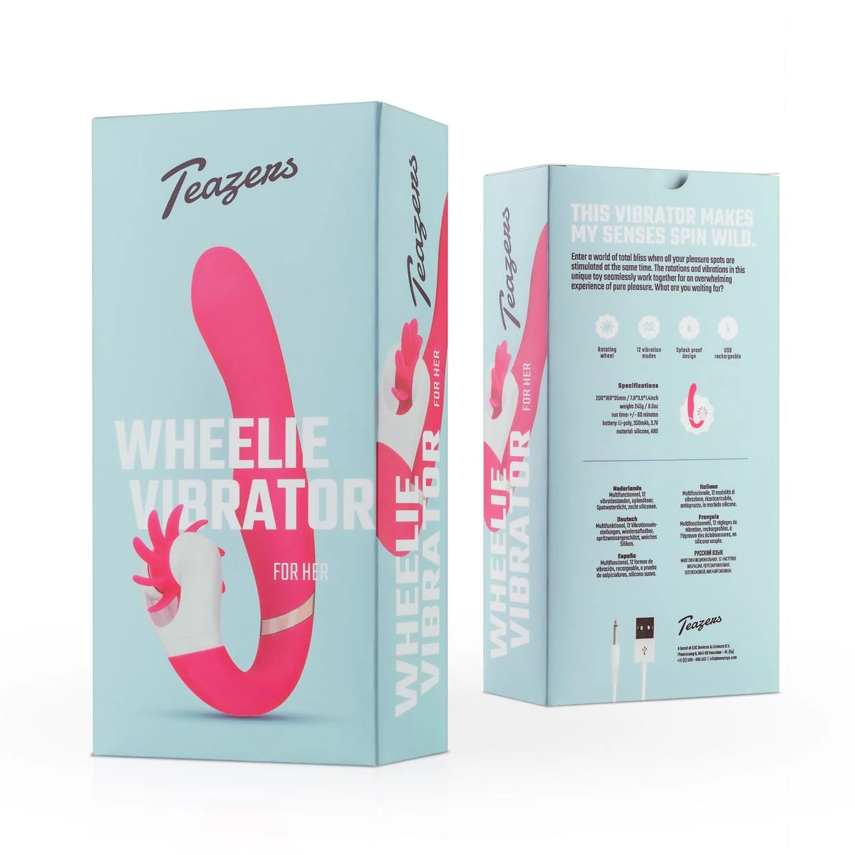 Teazers Vibrator rosa mit 200 mm Länge und 35 mm Durchmesser