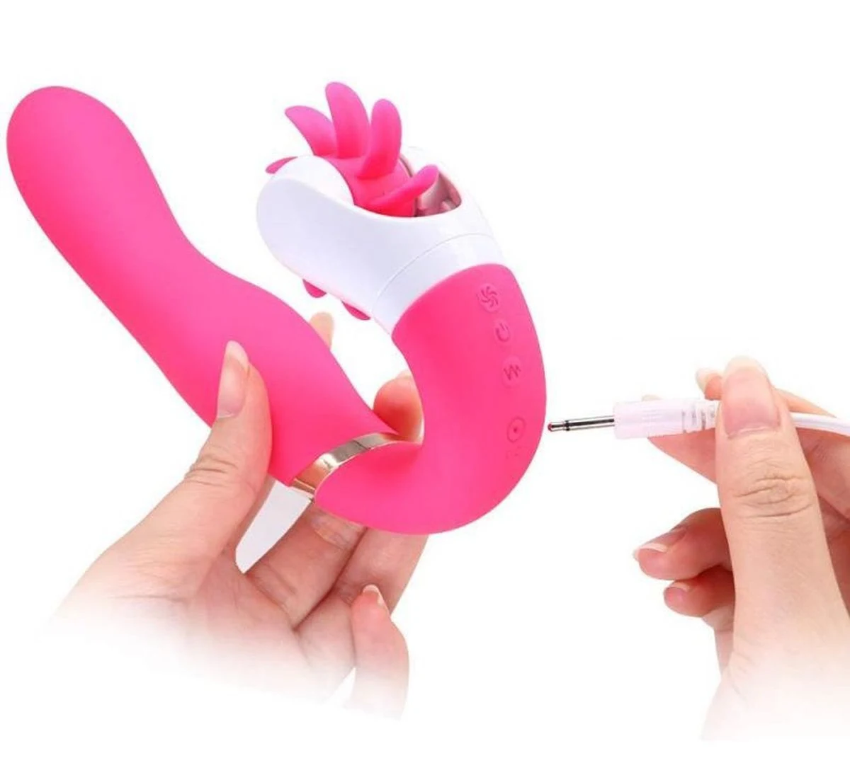 Rosa Silikon-Vibrator zur Stimulation von Vagina, Klitoris und G-Punkt
