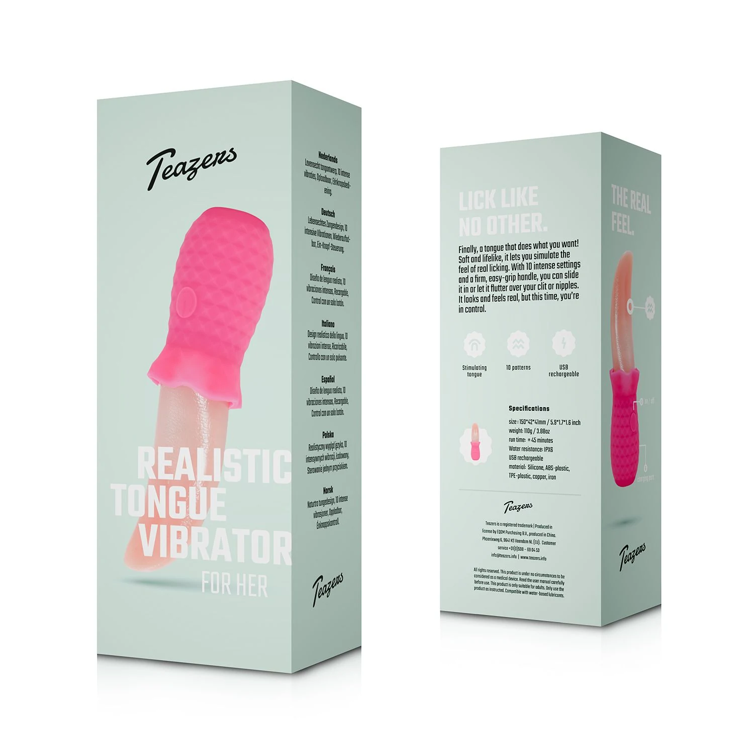 Teazers Zungenvibrator Pink mit Silikon, ABS und flexibler Spitze