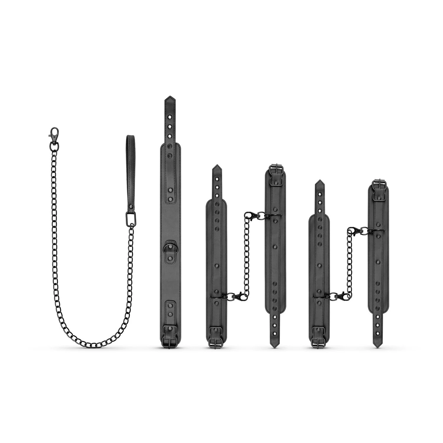 Halsband mit 73 cm Leine aus dem Total Restraint Bondage Set schwarz