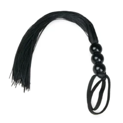 Toys Fetish Collection Silikonpeitsche schwarz mit Silikonfäden und Schlinge