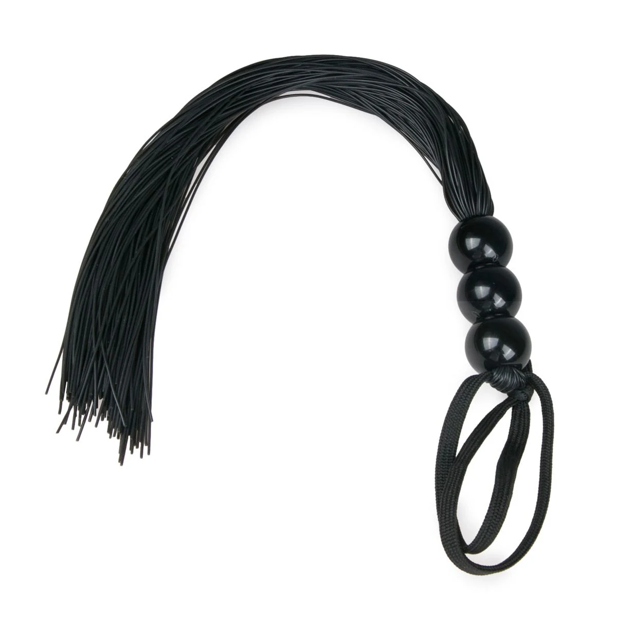 Toys Fetish Collection Silikonpeitsche schwarz mit Silikonfäden und Schlinge