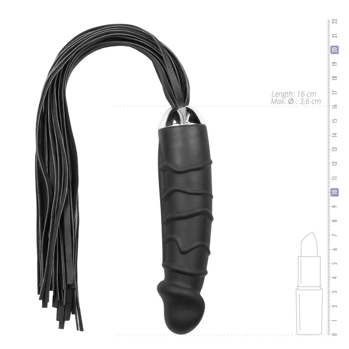 Schwarzer realistischer Dildo Flogger mit luxuriöser Ausstrahlung