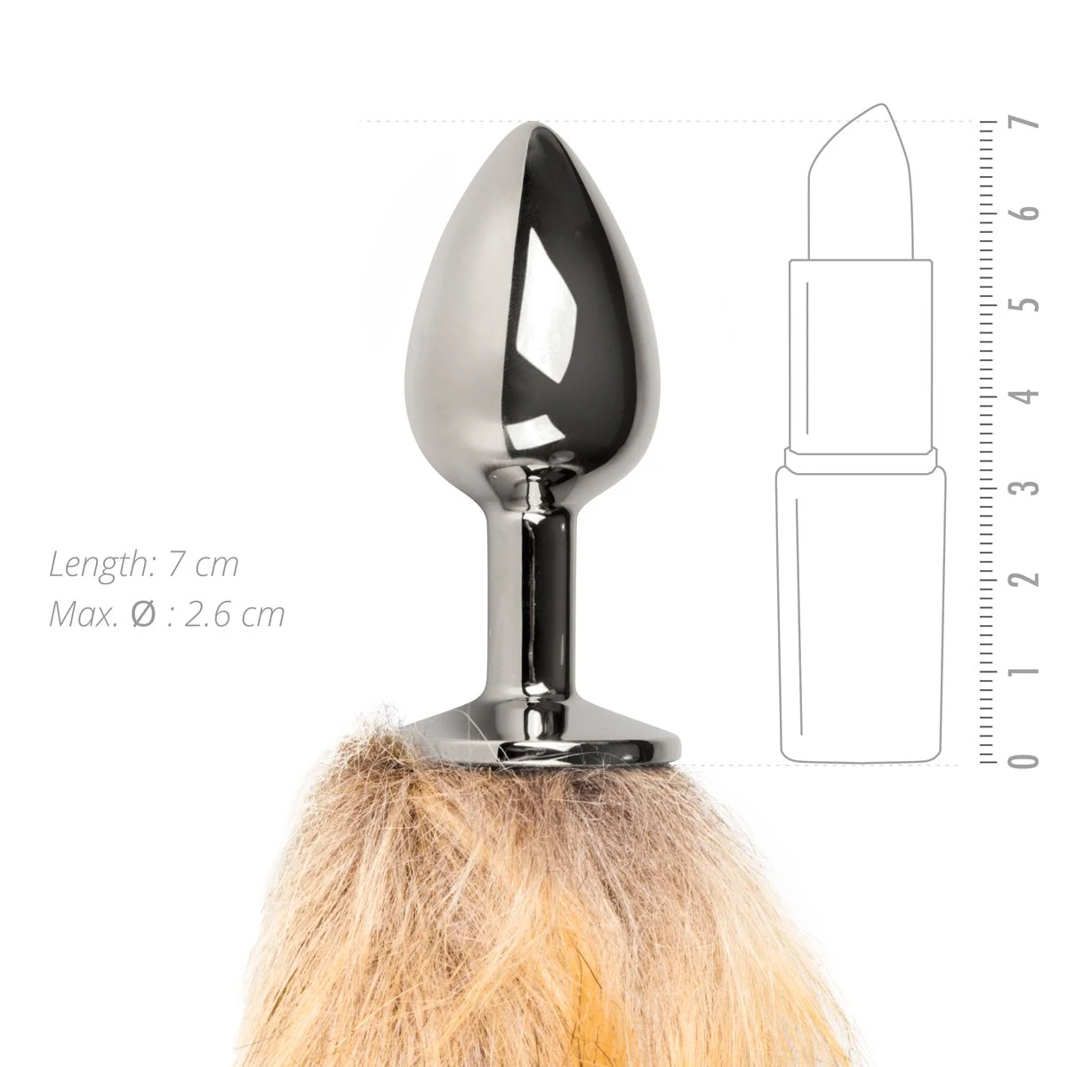 Fuchsschwanz Analplug in Silber und Beige für unisex Rollenspiel