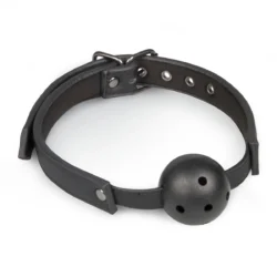 Toys Fetish Kugelknebel schwarz mit PVC-Ball und verstellbarem PU-Leder-Riemen