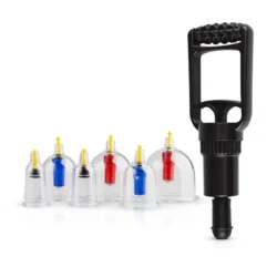 Toys Fetish Schröpfgläser-Set mit sechs durchsichtigen Gläsern und Handpumpe