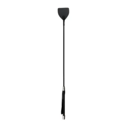 Toys Fetish schwarze Lederpeitsche aus PU-Leder mit langem Griff und praktischer Schlaufe