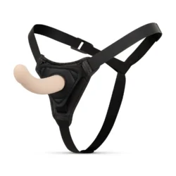 Toys Fetish Strap-On-Dildo mit Gurt in Beige, gebogene Form und glatte Oberfläche