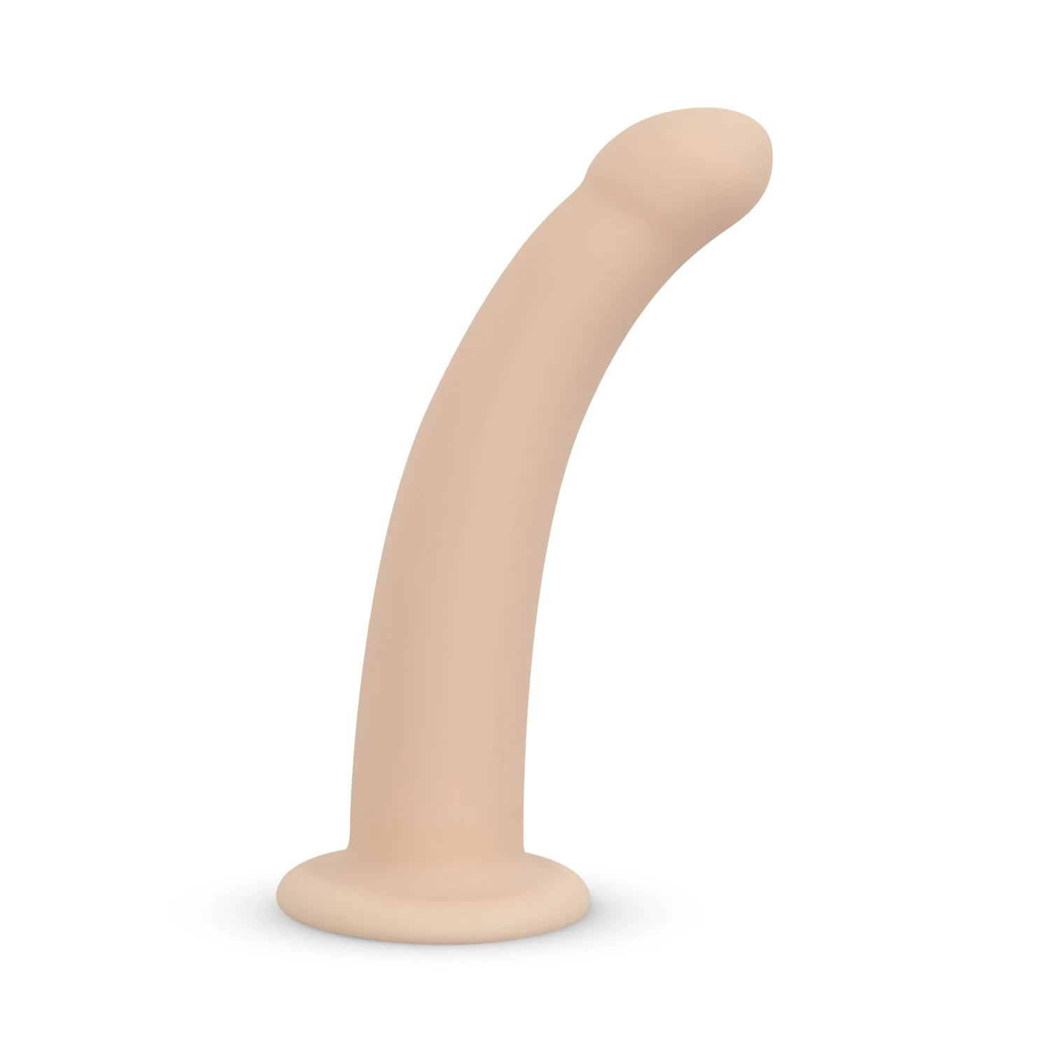 Gebogener Strap-On-Dildo mit Gurtzeug für anale und vaginale Verwendung