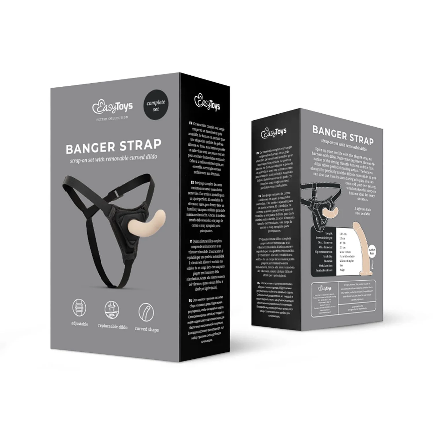 Beiger Dildo mit Gurt, flexibel und glatt für komfortable Anwendung