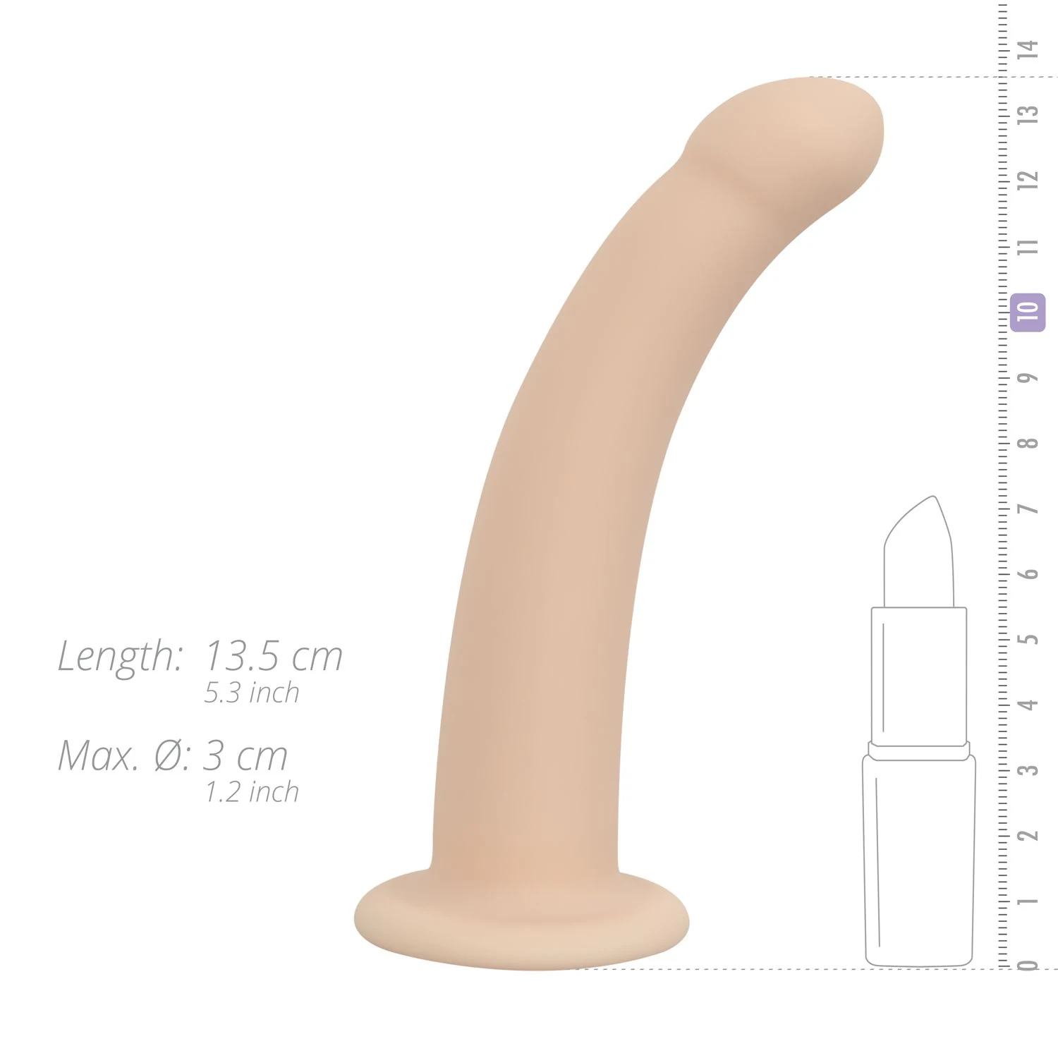 Unisex Strap-On-Dildo mit gebogener Form zur Stimulation von Vagina und Anus