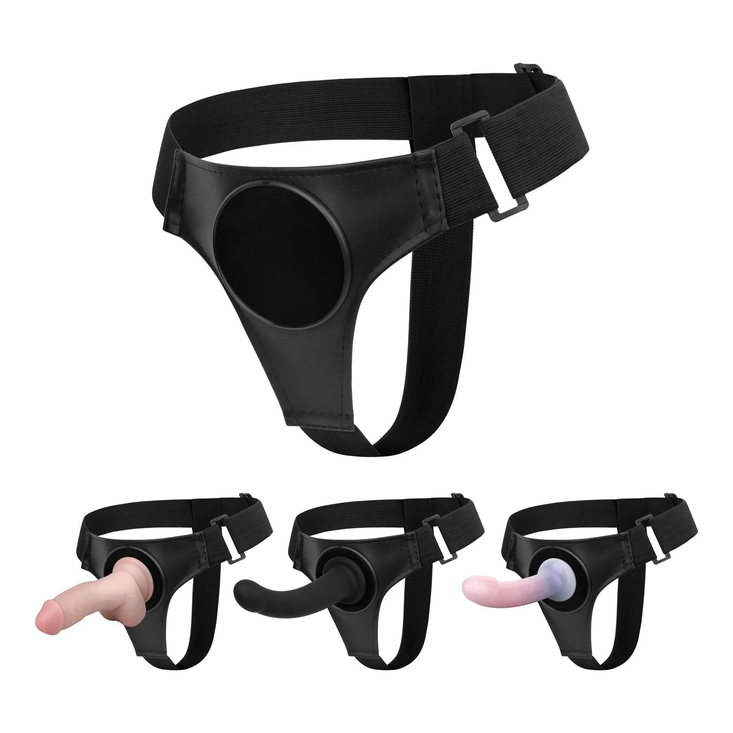 Schwarzes Toys Fetish Harness mit breiten elastischen Bändern für Unisex-Nutzung