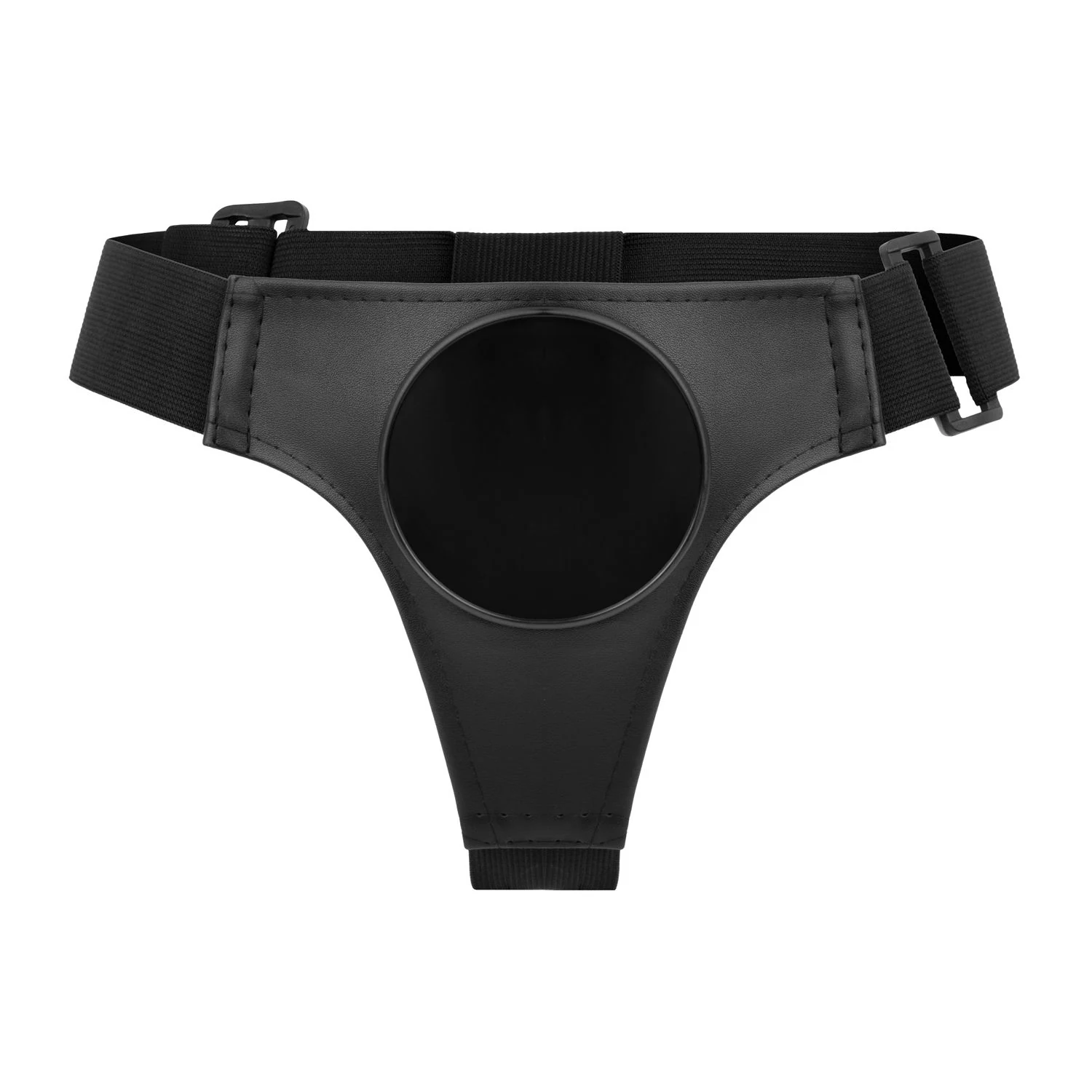 Schwarzer Strapon Gurt mit verstellbaren Riemen und robustem Design