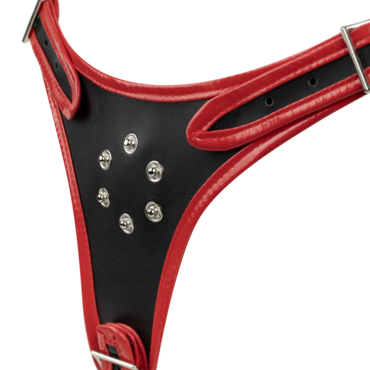 Toys Fetish Harness mit zwei inneren und einem äußeren Dildo