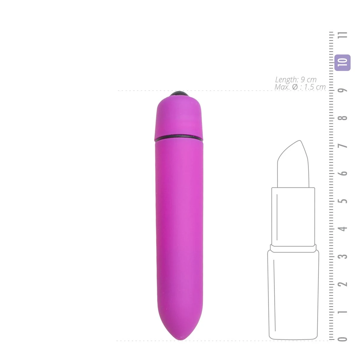 Kompakter Kugelvibrator violett mit 10 Vibrationsstufen und 15 mm Durchmesser