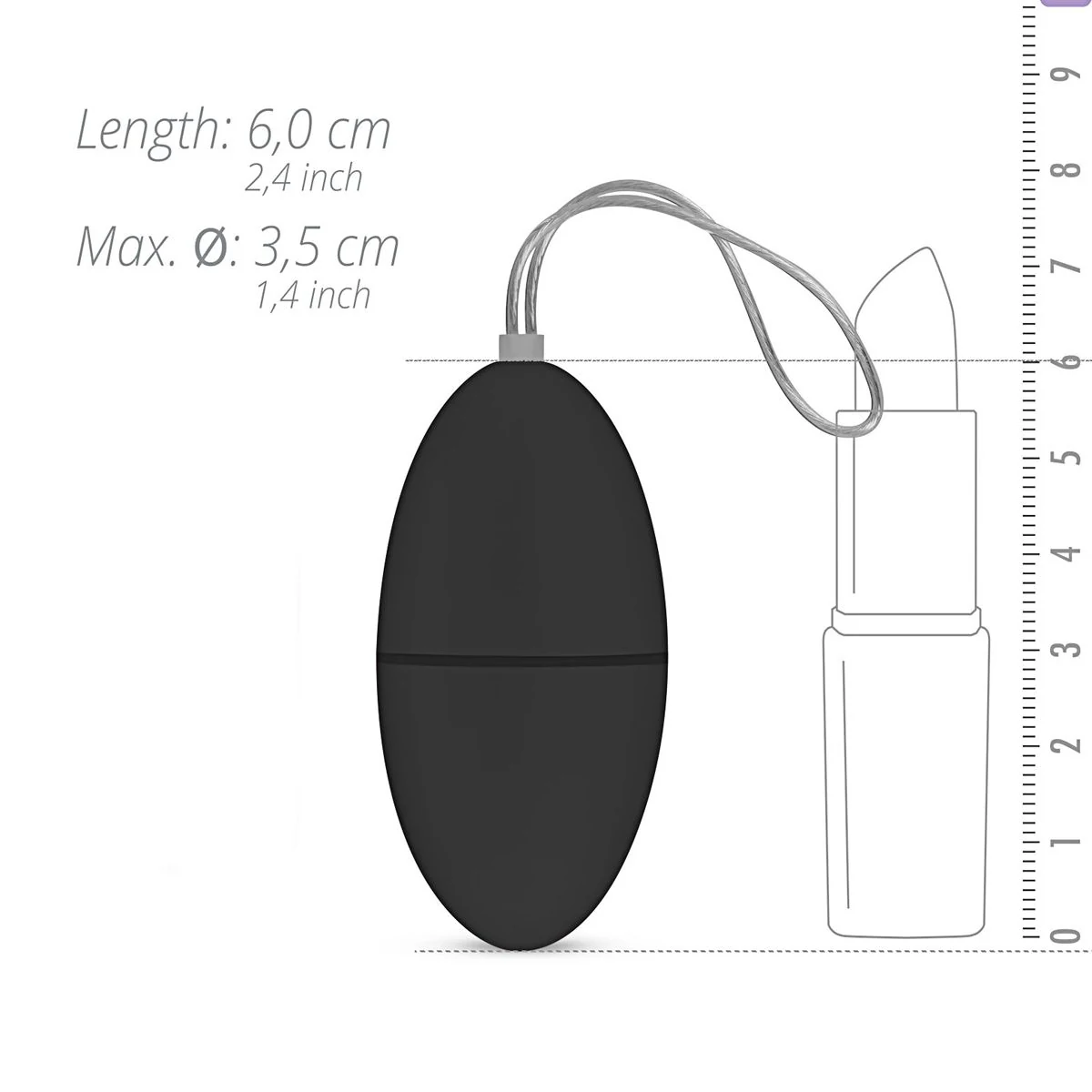 Schwarzes Vibrationsei mit verstellbarer Vibration aus der Mini Vibe Collection