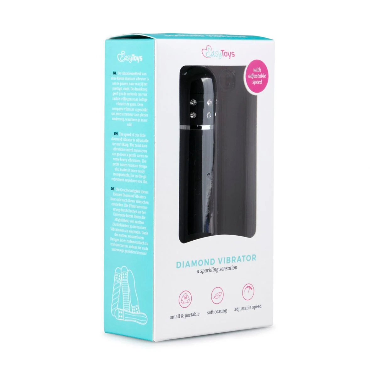 Schwarzer Mini-Vibrator von Toys mit Drehschalter an der Unterseite