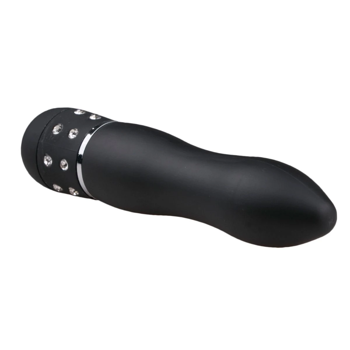 Mini-Vibrator schwarz mit Strasssteinchen an der Unterseite