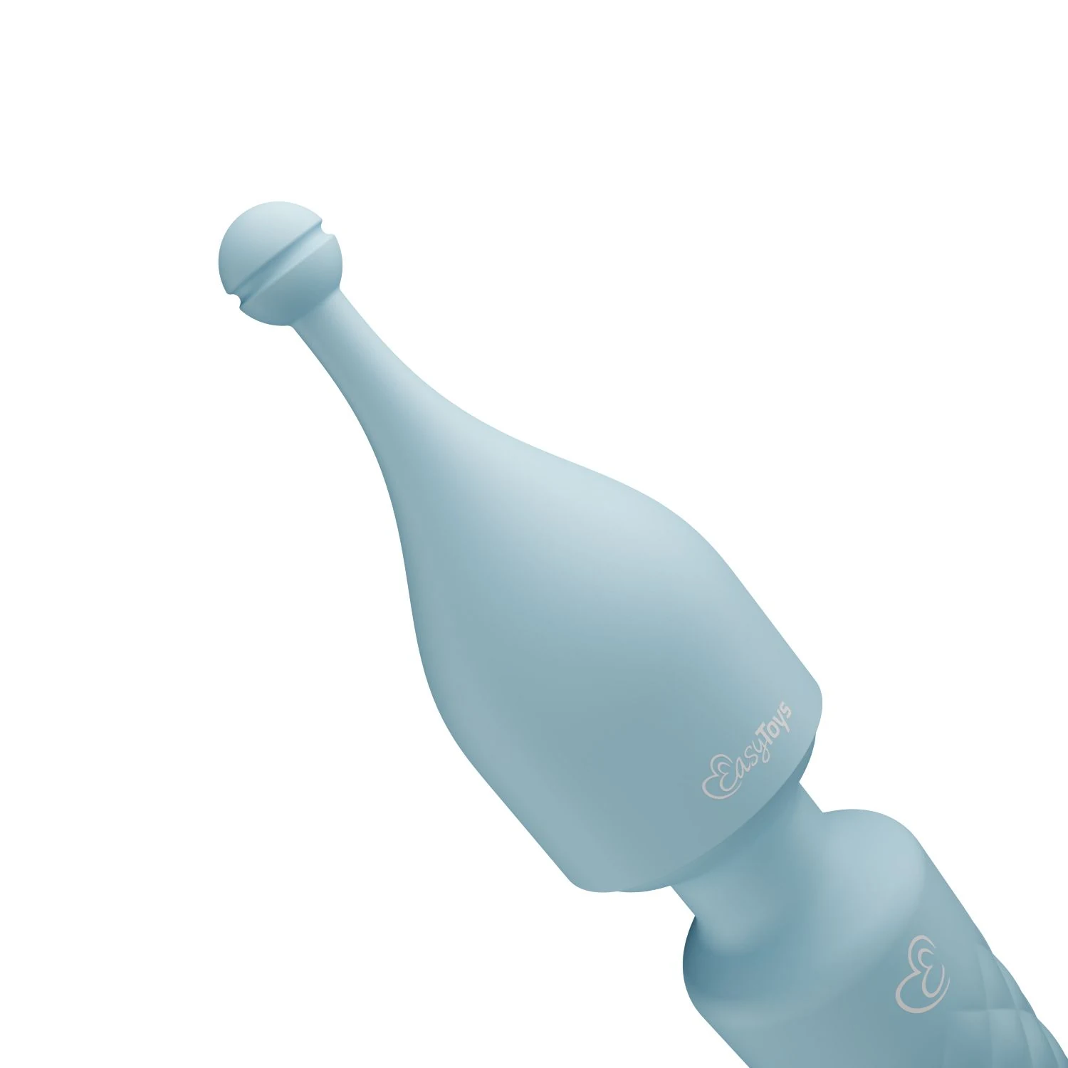 Mini Wand Vibrator in Blau mit weichem Silikon und Druckknopf