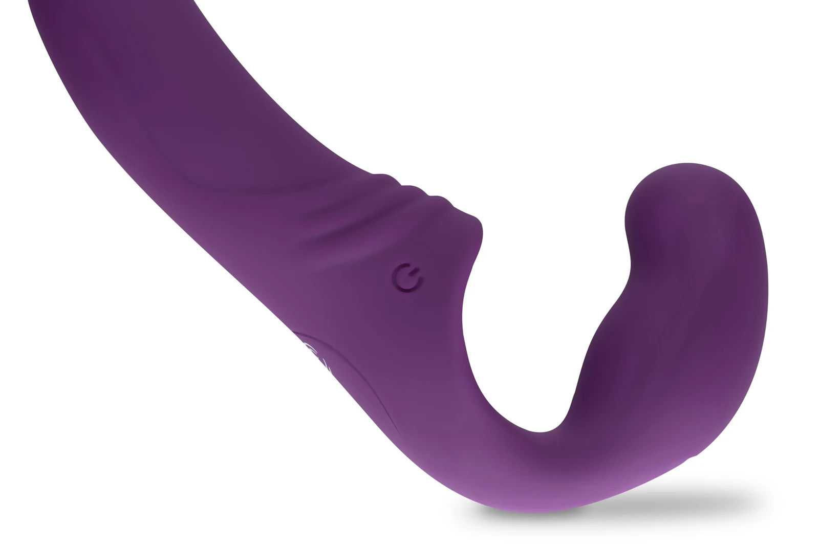USB-aufladbarer Strap-on-Vibrator lila aus Silikon und ABS