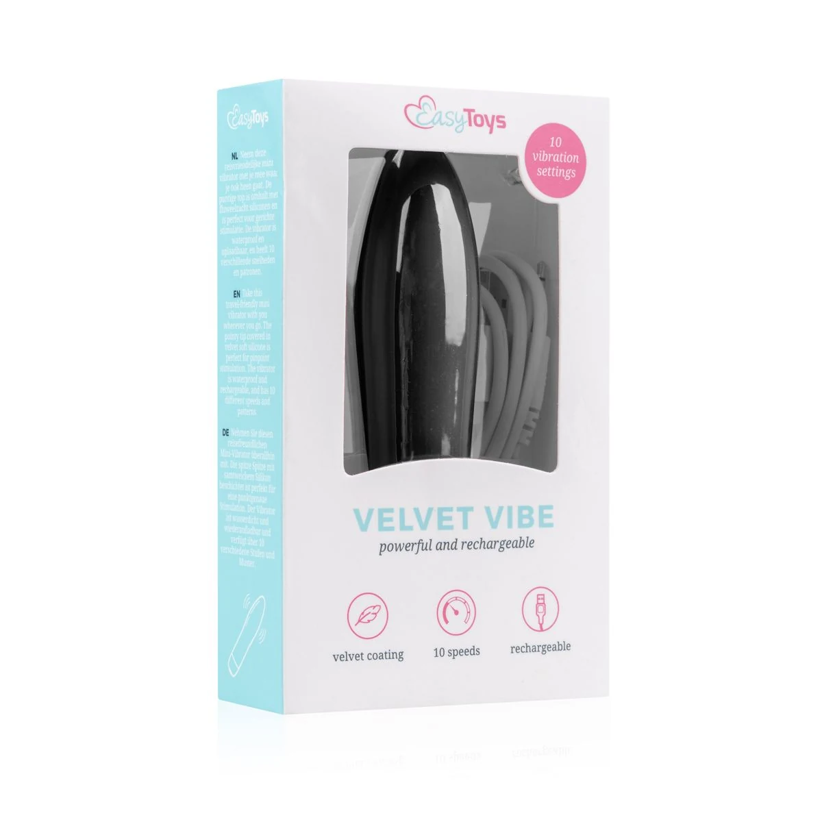 Unisex Bullet Vibrator Velvet Vibe Schwarz für Klitorisstimulation