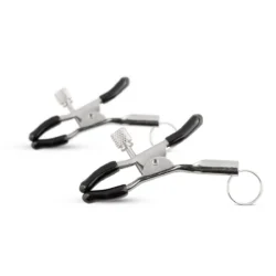 Verstellbare Nippelklemmen in Silber mit seitlicher Schraube und Befestigungsring