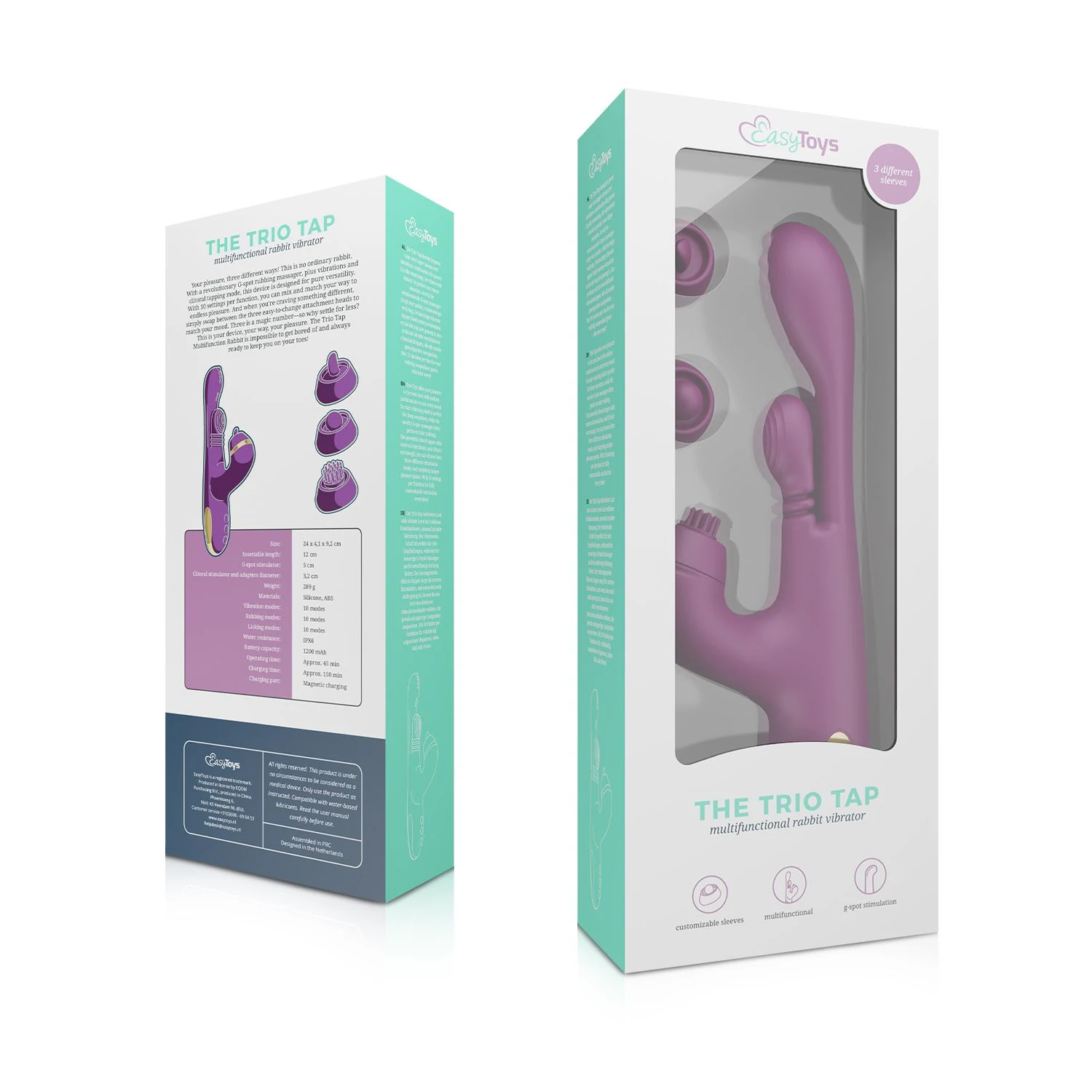 Spritzwassergeschützter Rabbit Vibrator in Lila mit einzigartigem Design
