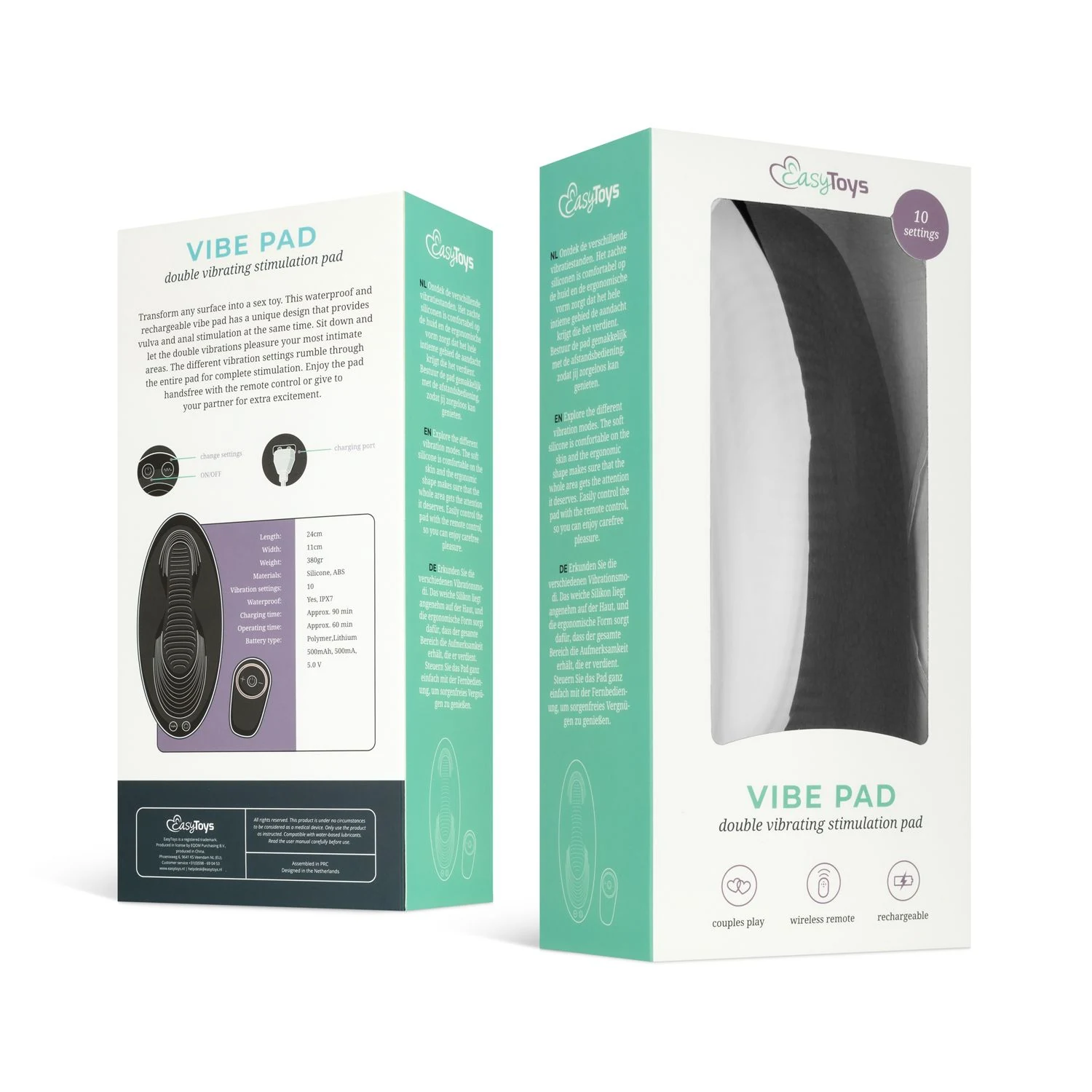 Vibe Pad Vibrationspad mit USB-Ladekabel und Fernbedienung