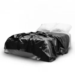 Vinyllaken 180 x 230 cm in Schwarz zum Schutz von Bett, Boden und Möbeln