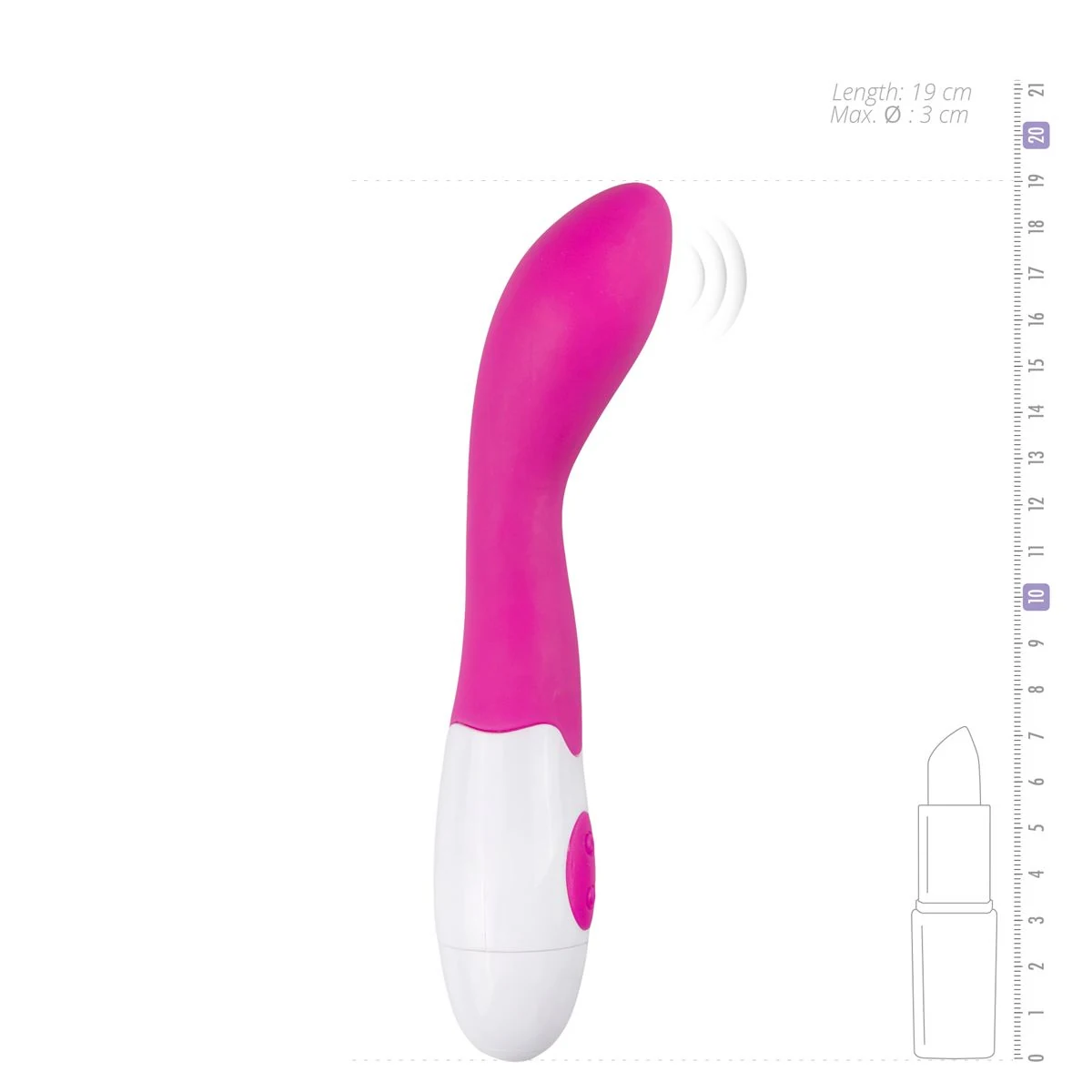 Silikon Vibrator rosa von Toys mit Druckknopf-Bedienung am Handgriff