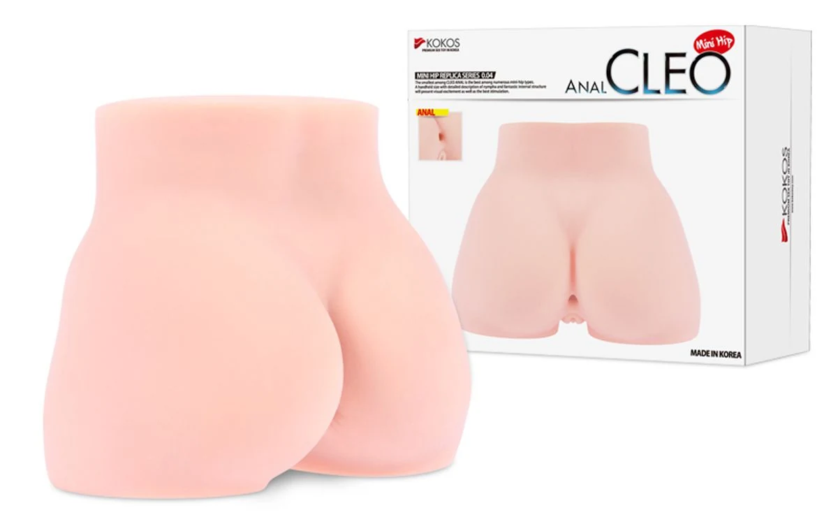Cleo Anal Masturbator in Beige mit rundem Gesäß und Ripples-Struktur
