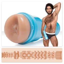 Fleshjack Masturbator Diego Sans in Beige mit diskretem Gehäuse und flexibler Hülle, 250 mm